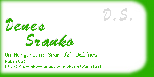denes sranko business card
